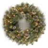 24 In. Glittery Pine Artificial Wreath With Clear Lights 1 24 In. Glittery Pine Artificial Wreath With Clear Lights -Christmas Decor Shop national tree company christmas wreaths gp1 300 24w 1 64 1000