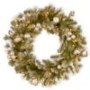 30 In. Artificial Battery Operated LED Lights Glittery Pomegranate Pine Wreath -Christmas Decor Shop national tree company christmas wreaths gtp1 300 30w b1 64 1000