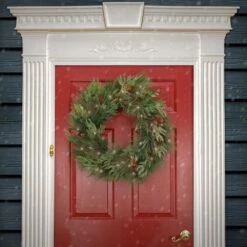 28 In. HGTV Home Collection Pre-Lit Black Tie Cedar Artificial Christmas Wreath -Christmas Decor Shop national tree company christmas wreaths hgtbx63 30028wb 31 1000