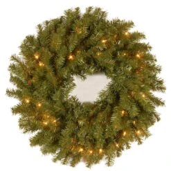 24 In. Norwood Fir Artificial Wreath With Clear Lights