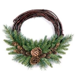 16 In. Artificial X 5 In. Artificial Pine Cone Grapevine Wreath