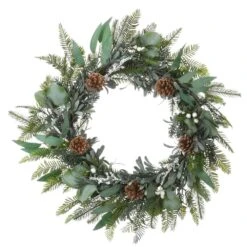 24 In. Artificial Mixed Leaf Christmas Wreath