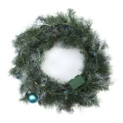 24 In. Artificial Tinkham Pine Wreath With LED Lights -Christmas Decor Shop national tree company christmas wreaths smp64 300 24wb1 1f 1000