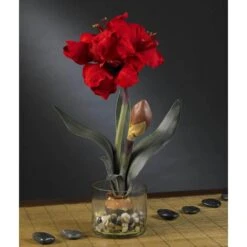 20in. Amaryllis With Vase -Christmas Decor Shop nearly natural artificial christmas plants 4827 40 1000