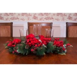 30 In. Holiday Hydrangea Candelabrum -Christmas Decor Shop nearly natural christmas candles 4659 4f 1000