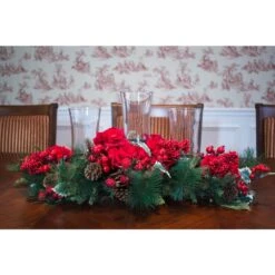 30 In. Holiday Hydrangea Candelabrum -Christmas Decor Shop nearly natural christmas candles 4659 e1 1000