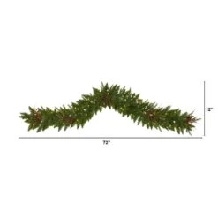 6 Ft. Pre-Lit Christmas Pine Artificial Garland With 50 Warm White LED Lights And Berries 8 6 Ft. Pre-Lit Christmas Pine Artificial Garland With 50 Warm White LED Lights And Berries -Christmas Decor Shop nearly natural christmas garland 4466 c3 1000