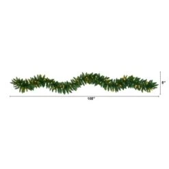 9 Ft. Battery Operated Pre-lit Artificial Christmas Pine Garland With 50 Warm White LED Lights -Christmas Decor Shop nearly natural christmas garland w1100 c3 1000