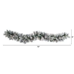6 Ft. Pre-lit LED Flocked Artificial Christmas Garland With Pine Cones And 35 Warm White LED Lights -Christmas Decor Shop nearly natural christmas garland w1309 c3 1000