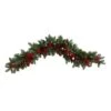 40 In. Unlit Artificial Pines, Red Berries And Pinecones Artificial Christmas Garland -Christmas Decor Shop nearly natural christmas garland w1316 64 1000