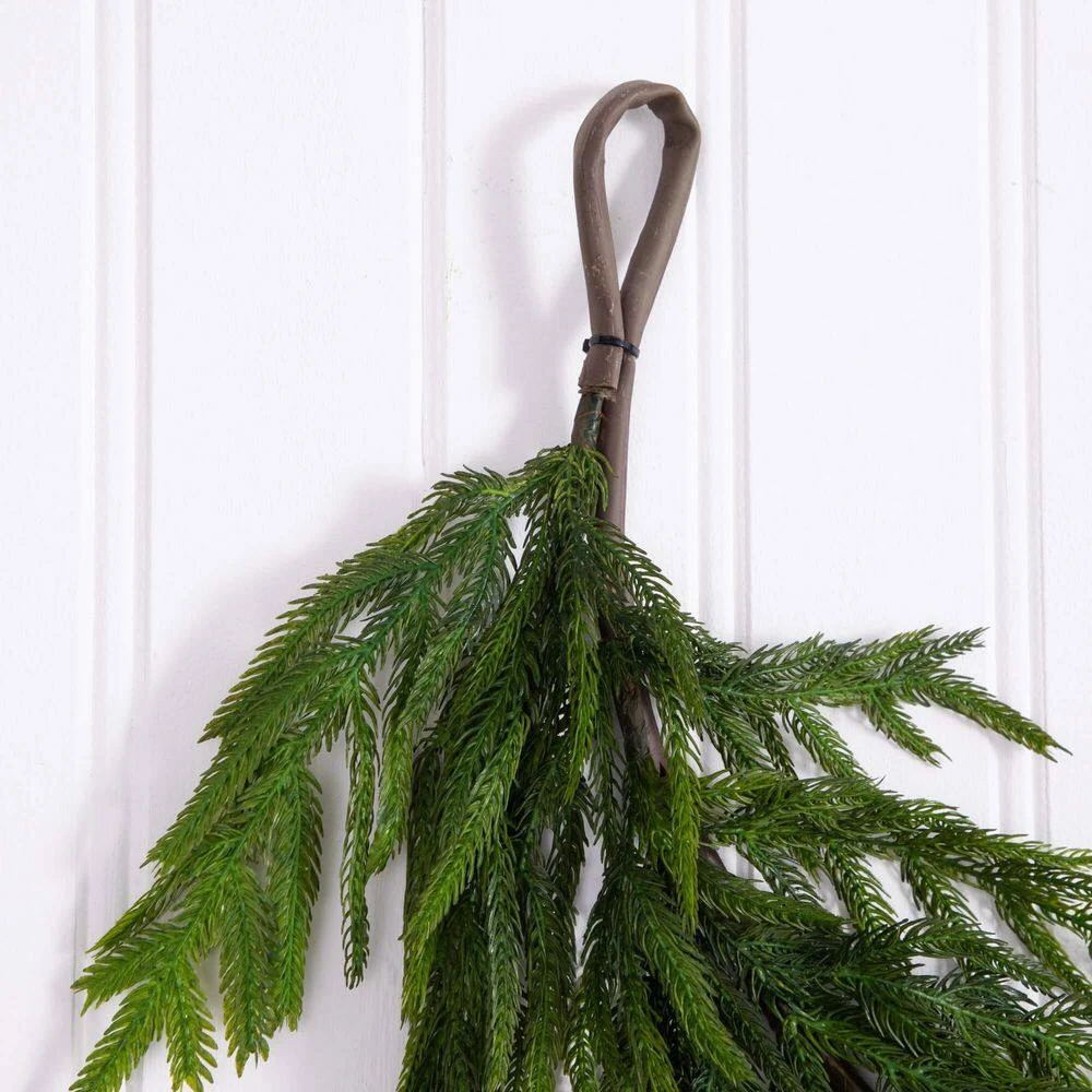 6 Ft. Artificial Real Touch Norfolk Island Pine Garland With Natural Look 6 6 Ft. Artificial Real Touch Norfolk Island Pine Garland With Natural Look - Image 4