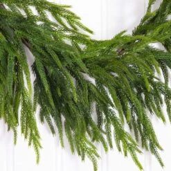 6 Ft. Artificial Real Touch Norfolk Island Pine Garland With Natural Look 8 6 Ft. Artificial Real Touch Norfolk Island Pine Garland With Natural Look -Christmas Decor Shop nearly natural christmas garland w1398 e1 1000