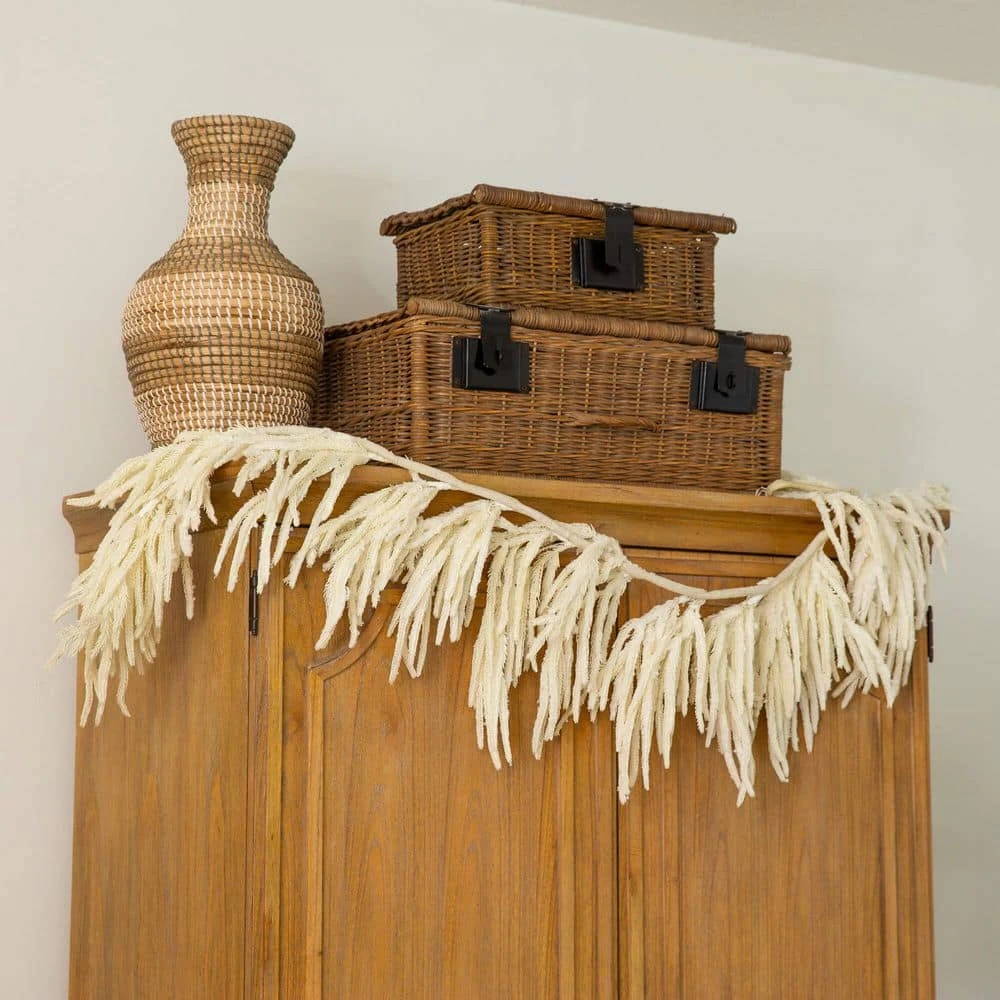 5 Ft. Artificial Real Touch White Norfolk Island Pine Garland With Natural Look 9 5 Ft. Artificial Real Touch White Norfolk Island Pine Garland With Natural Look - Image 7