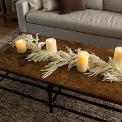 5 Ft. Artificial Real Touch White Norfolk Island Pine Garland With Natural Look 13 5 Ft. Artificial Real Touch White Norfolk Island Pine Garland With Natural Look -Christmas Decor Shop nearly natural christmas garland w1404 44 1000