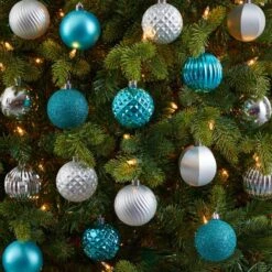 Holiday 2 In. Blue Shatterproof Christmas Tree Ornament Set With Re-Useable Tube (101-Count) 9 Holiday 2 In. Blue Shatterproof Christmas Tree Ornament Set With Re-Useable Tube (101-Count) -Christmas Decor Shop nearly natural christmas ornament sets d1002 bl 31 1000