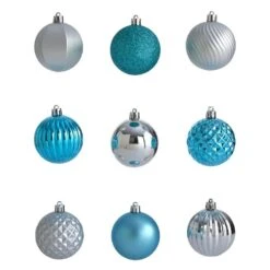 Holiday 2 In. Blue Shatterproof Christmas Tree Ornament Set With Re-Useable Tube (101-Count) 8 Holiday 2 In. Blue Shatterproof Christmas Tree Ornament Set With Re-Useable Tube (101-Count) -Christmas Decor Shop nearly natural christmas ornament sets d1002 bl 4f 1000