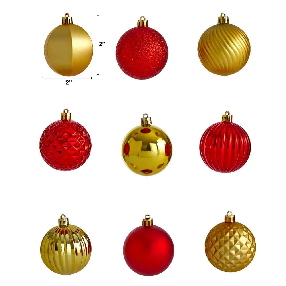 Holiday 2 In. Red Shatterproof Christmas Tree Ornament Set With Re-Useable Tube (101-Count) 4 Holiday 2 In. Red Shatterproof Christmas Tree Ornament Set With Re-Useable Tube (101-Count) - Image 2