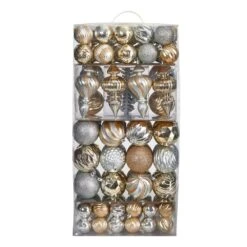 Holiday Deluxe 3.5 In. Multicolor Shatterproof Assorted Ornaments (81-Pack) -Christmas Decor Shop nearly natural christmas ornament sets d1036 1f 1000