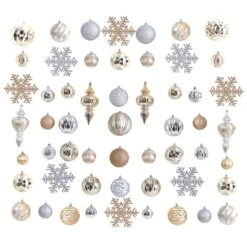 Holiday Deluxe 3.5 In. Multicolor Shatterproof Assorted Ornaments (81-Pack)