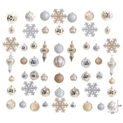 Holiday Deluxe 3.5 In. Multicolor Shatterproof Assorted Ornaments (81-Pack) -Christmas Decor Shop nearly natural christmas ornament sets d1036 c3 1000