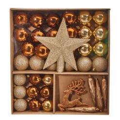 Shatterproof Holiday Christmas Lux Ornament Set With Re-Useable Storage Container (40-Pack) -Christmas Decor Shop nearly natural christmas ornament sets d1054 gl 1f 1000