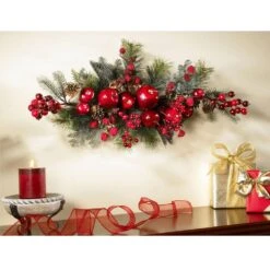 30in. Apple Berry Swag -Christmas Decor Shop nearly natural christmas swag 4678 e1 1000