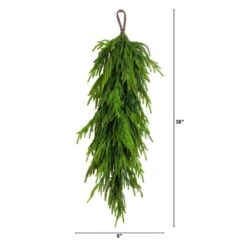 3 Ft. Artificial Real Touch Norfolk Island Pine Teardrop With Natural Look -Christmas Decor Shop nearly natural christmas swag w1400 c3 1000