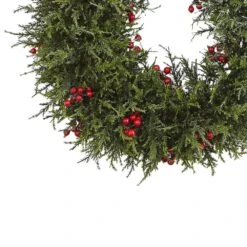 20in. Cedar Berry Artificial Wreath -Christmas Decor Shop nearly natural christmas wreaths 4891 4f 1000