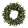24 In. Pre-Lit Snowed Pinecone Artificial Christmas Wreath With 35 Clear LED Lights -Christmas Decor Shop nearly natural christmas wreaths w1118 64 1000