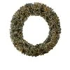 72 In. Pre-Lit LED Giant Flocked Artificial Christmas Wreath With Pinecones, 600 Clear LED Lights -Christmas Decor Shop nearly natural christmas wreaths w1282 64 1000