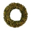60 In. Prelit LED Flocked Artificial Christmas Wreath With Pinecones, 300 Clear LED Lights -Christmas Decor Shop nearly natural christmas wreaths w1284 64 1000
