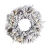 20 In. Prelit LED Flocked Artificial Christmas Wreath With 35 Warm White LED Lights -Christmas Decor Shop nearly natural christmas wreaths w1304 64 1000
