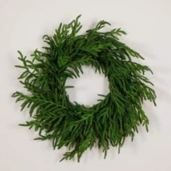 24 In. Artificial Real Touch Norfolk Island Pine Wreath With Natural Look -Christmas Decor Shop nearly natural christmas wreaths w1396 1f 1000