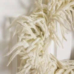 24 In. Artificial Real Touch White Norfolk Island Pine Wreath With Natural Look -Christmas Decor Shop nearly natural christmas wreaths w1403 1f 1000