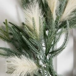 24 In. Artificial Balsam Fir Pine And Pampas Wreath With 50-Color Changing LED Lights -Christmas Decor Shop nearly natural christmas wreaths w1405 1f 1000