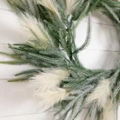 24 In. Artificial Balsam Fir Pine And Pampas Wreath With 50-Color Changing LED Lights -Christmas Decor Shop nearly natural christmas wreaths w1405 4f 1000