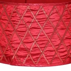 New Traditions 26 In Red Satin Christmas Tree Collar With Red Glitter Lattice Pattern -Christmas Decor Shop new traditions simplify your holiday christmas tree collars 2265082 3dd 1f 1000