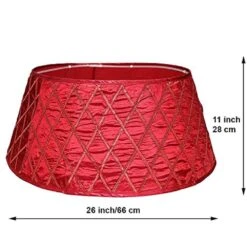 New Traditions 26 In Red Satin Christmas Tree Collar With Red Glitter Lattice Pattern -Christmas Decor Shop new traditions simplify your holiday christmas tree collars 2265082 3dd 44 1000