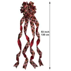 53 In. Classic Red Plaid Bow Christmas Tree Topper With 12 Matching Mini Bows -Christmas Decor Shop new traditions simplify your holiday christmas tree toppers 49995118dd c3 1000