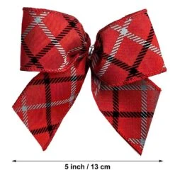 Red, Black And Gray Large Windowpane Plaid Ribbon Christmas Tree Topper Bow And 12 Mini Bows (13-Pieces) -Christmas Decor Shop new traditions simplify your holiday christmas tree toppers 49995120dd 4f 1000