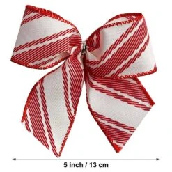 53 In. Ivory And Red Stripe Bow Christmas Tree Topper With 12 Matching Mini Bows -Christmas Decor Shop new traditions simplify your holiday christmas tree toppers 49995127dd 4f 1000