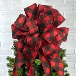 Christmas Tree Topper Bow And 12 Mini Bows Red And Black Buffalo Check Plaid Ribbon 6 Christmas Tree Topper Bow And 12 Mini Bows Red And Black Buffalo Check Plaid Ribbon -Christmas Decor Shop new traditions simplify your holiday christmas tree toppers 49995128dd c3 1000