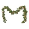 9 Ft. Cashmere Pine Battery Operated Pre-Lit LED Artificial Christmas Garland With Snowy Branches And Pinecones -Christmas Decor Shop noble house christmas garland 54838 64 1000