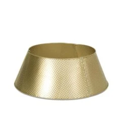 Hartselle 26 In. Gold Metal Christmas Tree Collar -Christmas Decor Shop noble house christmas tree skirts 107663 77 1000