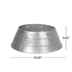 Morelos 26 In. Silver Metal Christmas Tree Collar 13 Morelos 26 In. Silver Metal Christmas Tree Collar -Christmas Decor Shop noble house christmas tree skirts 107664 c3 1000