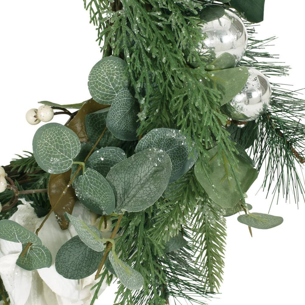 Torelli 21.75 In. Eucalyptus And Pine Artificial Christmas Wreath With Magnolias 7 Torelli 21.75 In. Eucalyptus And Pine Artificial Christmas Wreath With Magnolias - Image 5