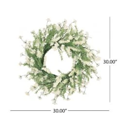 Mina 30 In. Plum Blossom Artificial Christmas Wreath -Christmas Decor Shop noble house christmas wreaths 107818 fa 1000