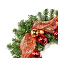 24 In. Pre-Lit LED Artificial Christmas Wreath With Gold And Red Ornaments 14 24 In. Pre-Lit LED Artificial Christmas Wreath With Gold And Red Ornaments -Christmas Decor Shop noble house christmas wreaths 70156 44 1000
