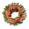 24 In. Pre-Lit LED Artificial Christmas Wreath With Gold And Red Ornaments -Christmas Decor Shop noble house christmas wreaths 70156 64 1000