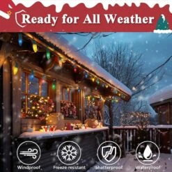 100 Ft. 50 LED Indoor Outdoor String Light For House Roof Patio Tree, Multicolor -Christmas Decor Shop nordic hygge christmas string lights b0c8b345bt 4f 1000